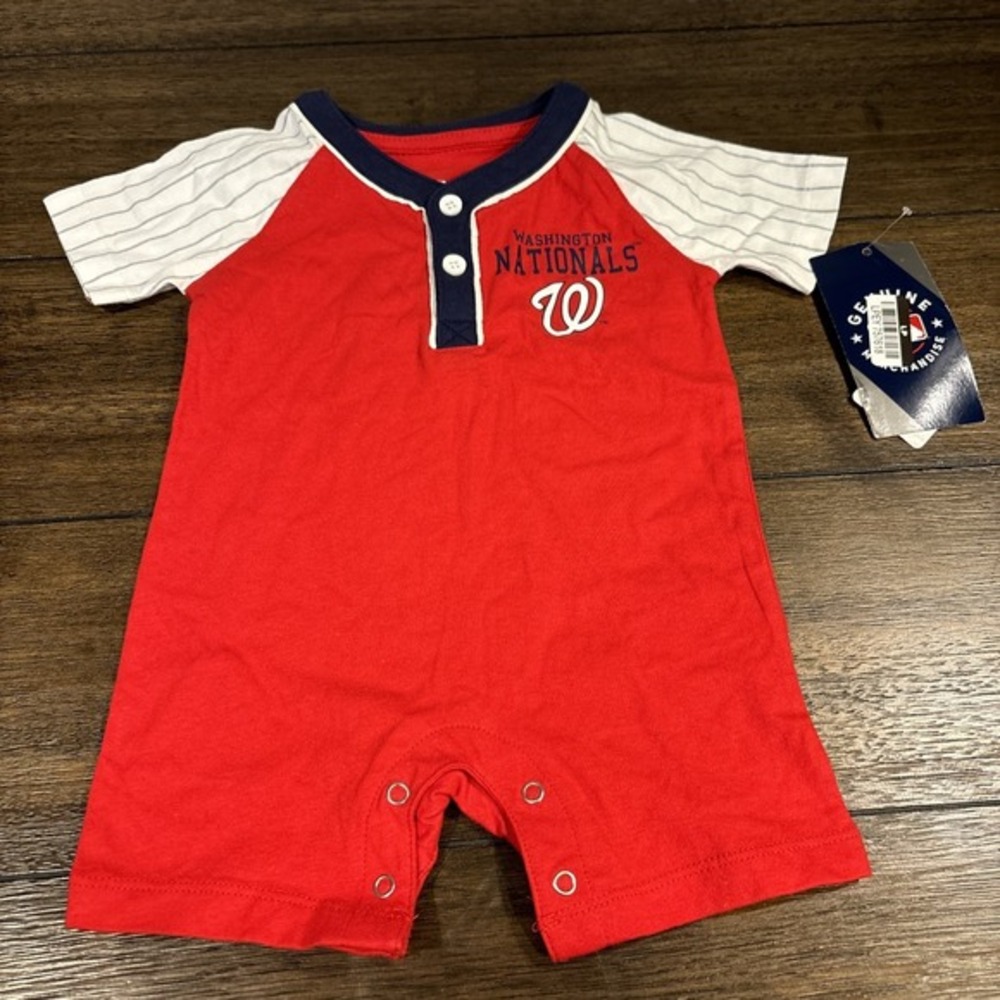 Washington Nationals Uniform MLB Boys Newborn 3-6m‎ Red One Piece